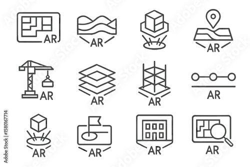 Augmented reality icons for construction and mapping applications
