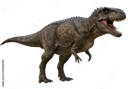3D Rendering Illustration of Gigantic Tyrannosaurus Rex Dinosaur on Transparent Background