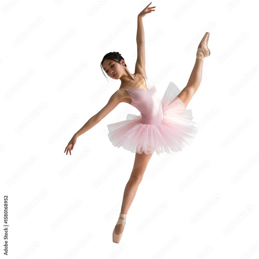 Naklejka premium Ballet Dancer Tutu and Pointe Shoes Transparent Background Isolated