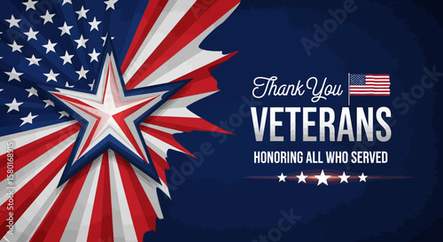 Patriotic Veterans Day Design Featuring American Flag Elements and Text.