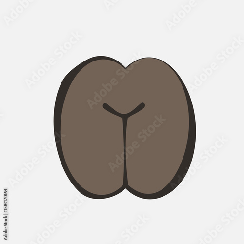 Rare Coco de Mer nut icon, sea coconut, coco de mer, or double coconut. Lodoicea fruit