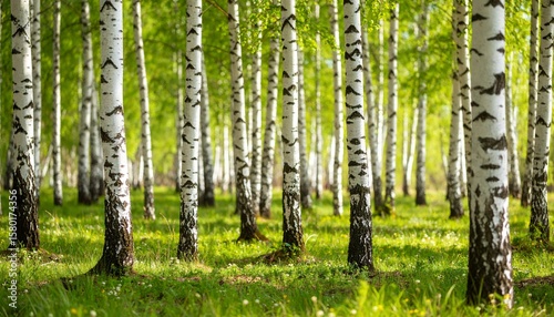 Beautiful birch tree forest landscape nature photography stock image