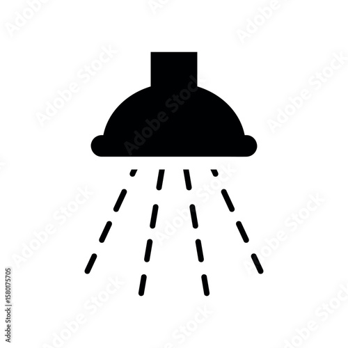 shower sign, douche with water drops symbol, bathroom sticker
