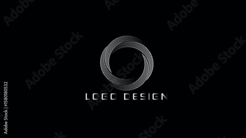 Abstract circular swirl logo in metallic grayscale on black background, ideal for tech branding, digital consulting, corporate identity, and modern minimal business design