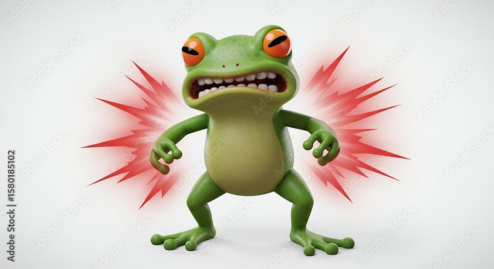 Fototapeta premium Angry cartoon frog illustration