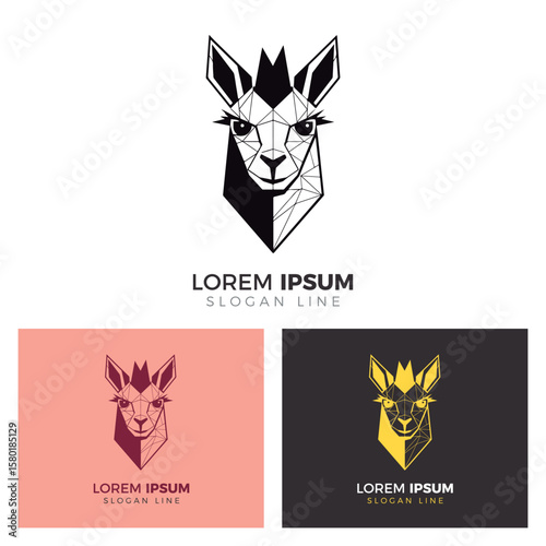 Llama Simple Logo Design.