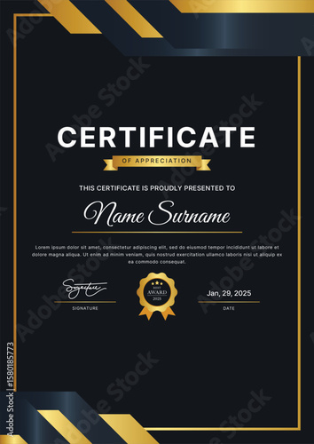 Certificate Vertical Template Design