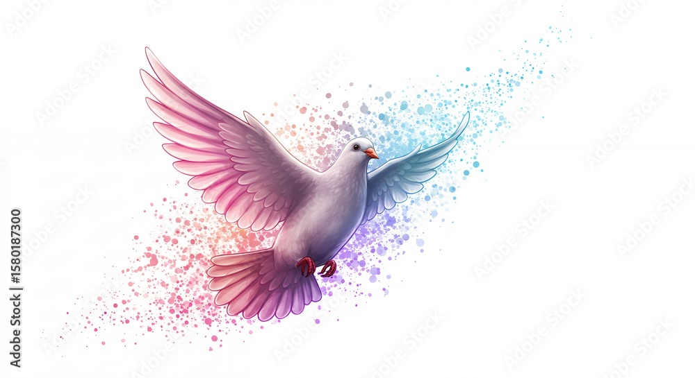 Obraz premium Flying dove in abstract style