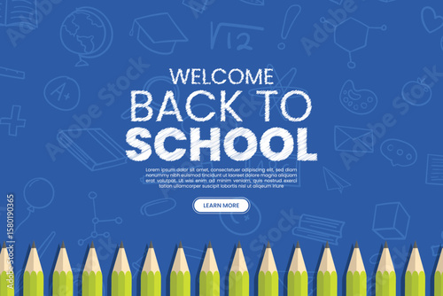 Welcome back to school elements for learning background. Vector illustration