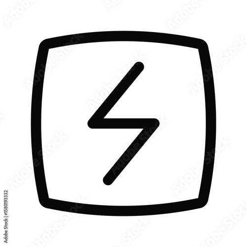 Outline zap icon for lightning, fast, or electric concepts