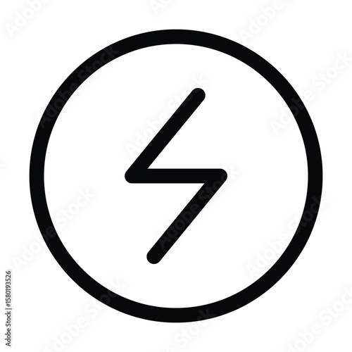 Outline zap icon for lightning, fast, or electric concepts