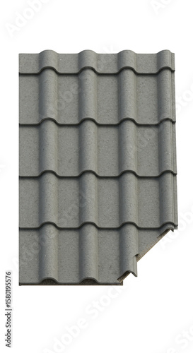 Gray Roof Tile Texture Background Isolated Transparent Architecture