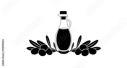 olive oil and bottle vector illustration