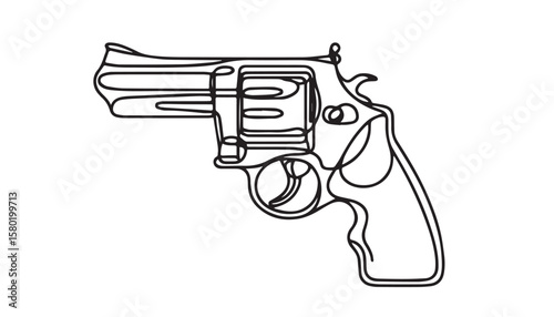 Continuous one single minimal line drawing gun