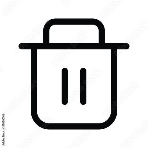 Outline trash icon to delete, remove, or discard