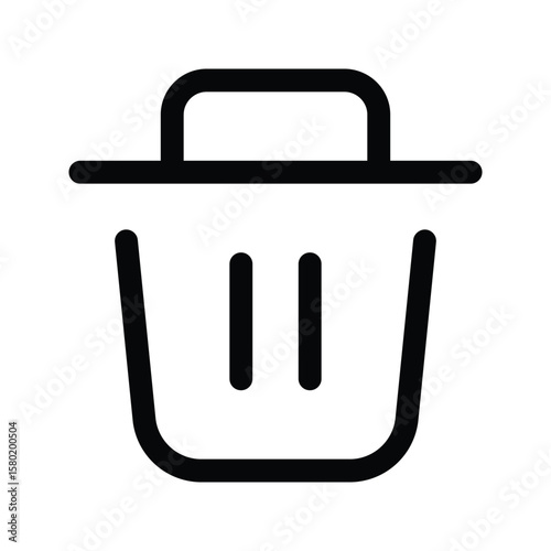 Outline trash icon to delete, remove, or discard