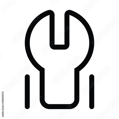 Outline tool icon for equipment, utility, or settings