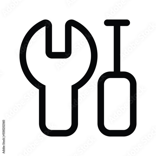 Outline tool icon for equipment, utility, or settings