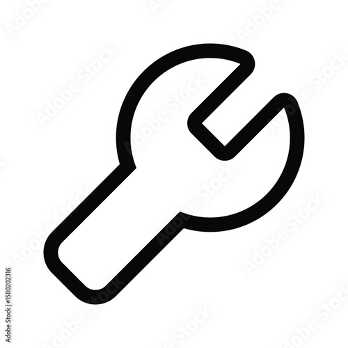 Outline tool icon for equipment, utility, or settings