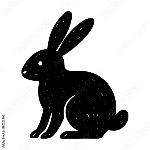 Silhouette rabbit transparent illustration vector