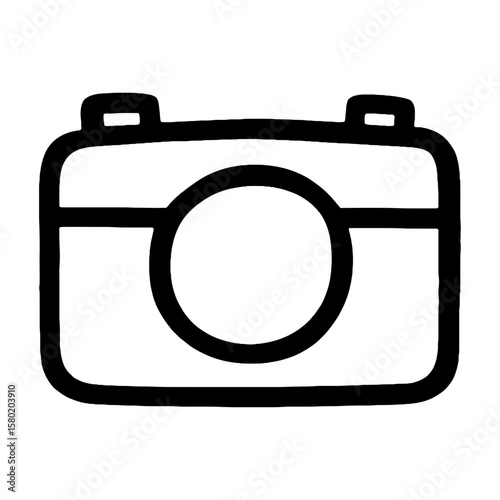 Minimalist camera icon outline vector