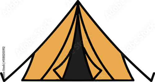 Minimalist Camping Tent Vector Icon