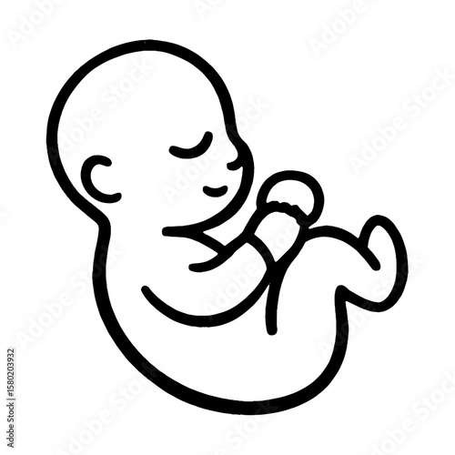 Minimalist baby outline illustration vector
