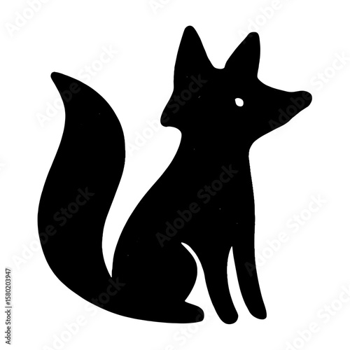 Minimalist fox silhouette illustration vector