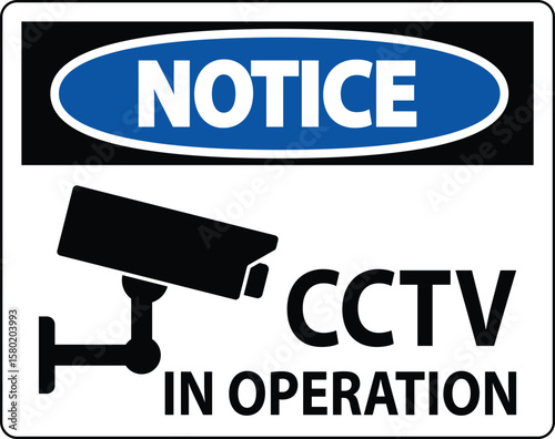 Notice Sign for CCTV in Operation for Security Awareness and Safety