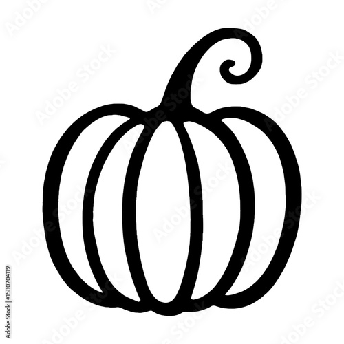 Simple pumpkin outline illustration vector