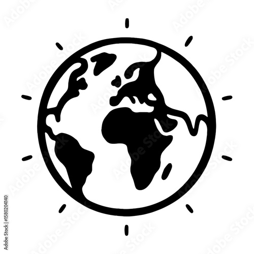Minimalist earth illustration design vector