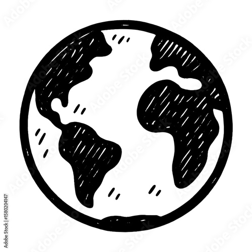 Hand-drawn globe illustration design vector