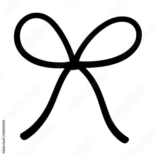 Simple elegant black bow illustration vector