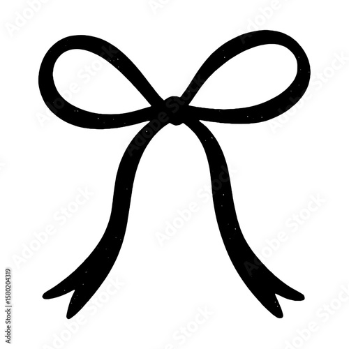 Elegant black ribbon bow vector