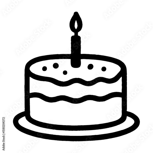 Simple cake celebration icon vector