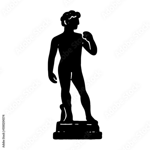 Classic sculpture silhouette art vector