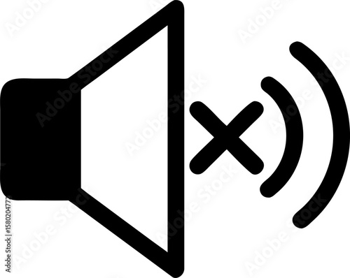 Mute unmute speaker icon with waveform 01