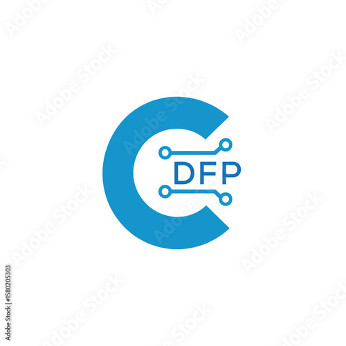 Classic Shield Logo with Stars and DFP Letters – Premium Badge or Security Brand Identity. DFP Letter Logo.
