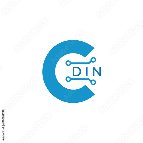 Classic Shield Logo with Stars and DIN Letters – Premium Badge or Security Brand Identity. DIN Letter Logo.

