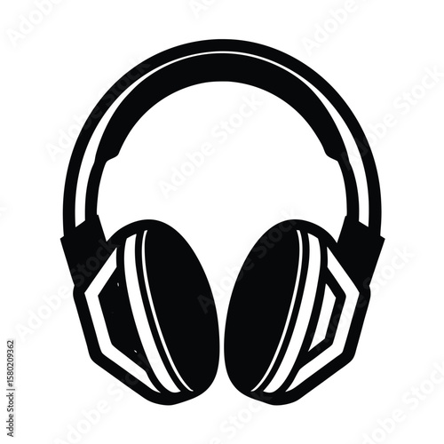 Headphones with microphone for listening to music and audio entertainment are isolated on a white background