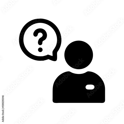 Person thinking with a question mark in mind and wondering about future decisions. This person thinking with a question mark is represented as a simple icon, symbolizing uncertainty.