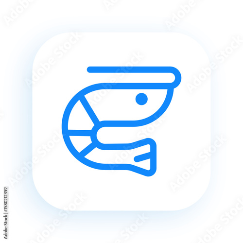 Realistic Shrimp Seafood Vector in Flat Design