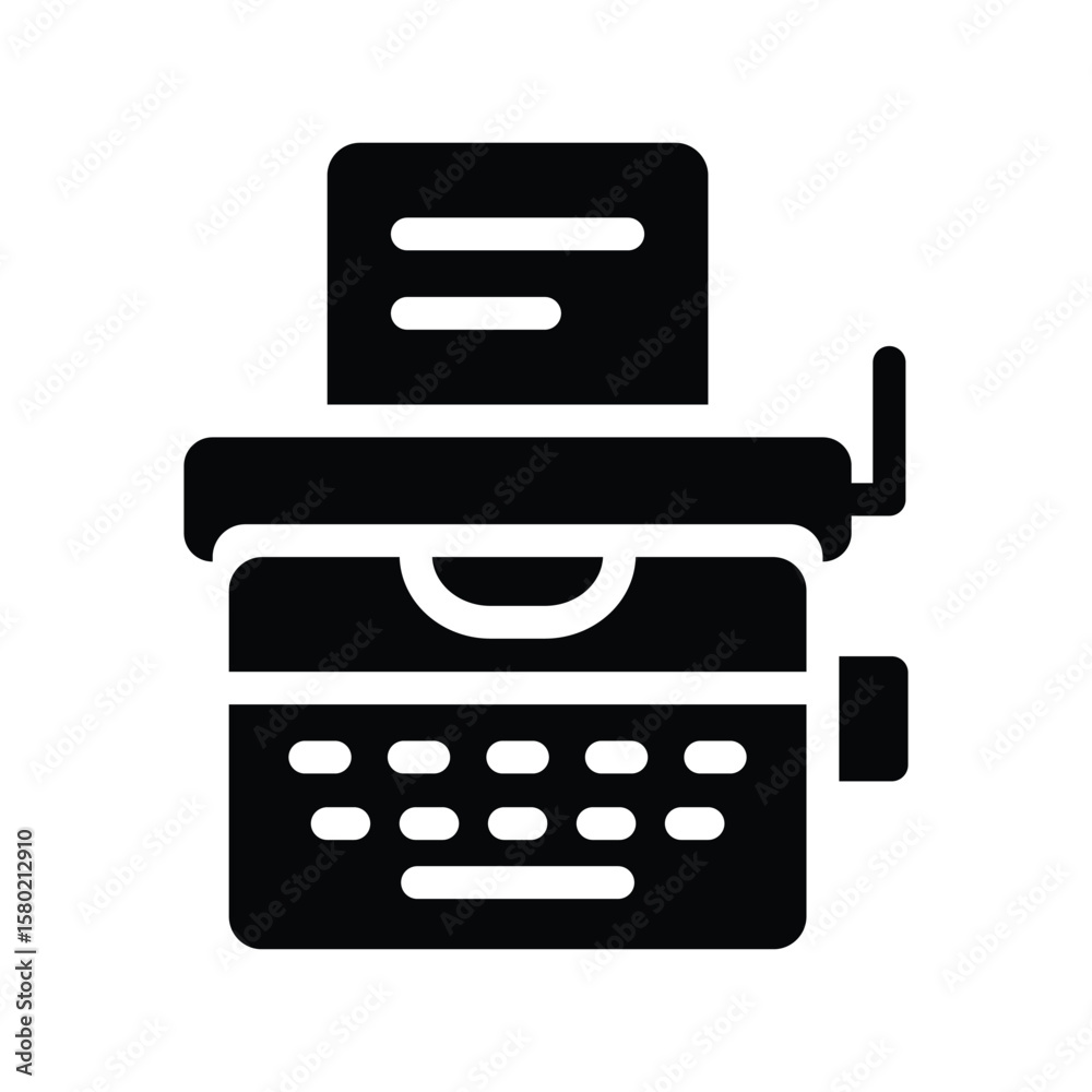 Fototapeta premium typewriter glyph icon illustration vector graphic.eps
