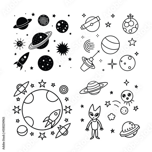 Space Illustration Set for Creative Digital Projects