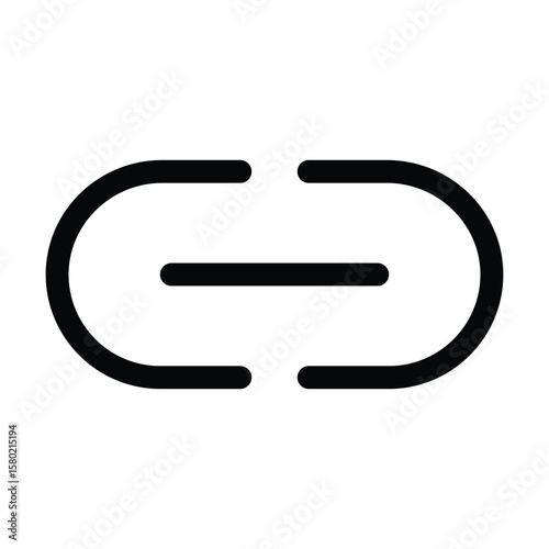Outline link icon for URL, chain, or hyperlink representation