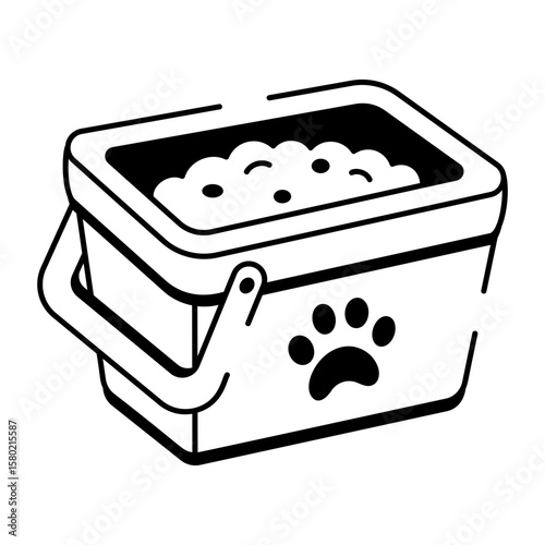A drawing style icon representing food container  
