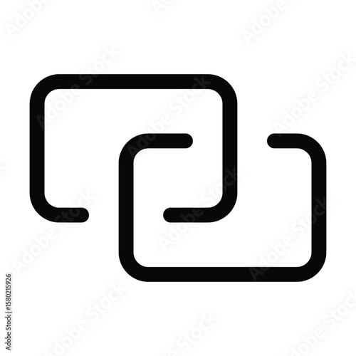 Outline link icon for URL, chain, or hyperlink representation