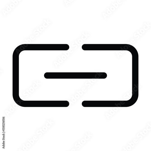 Outline link icon for URL, chain, or hyperlink representation
