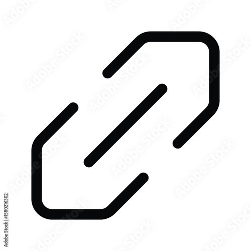 Outline link icon for URL, chain, or hyperlink representation