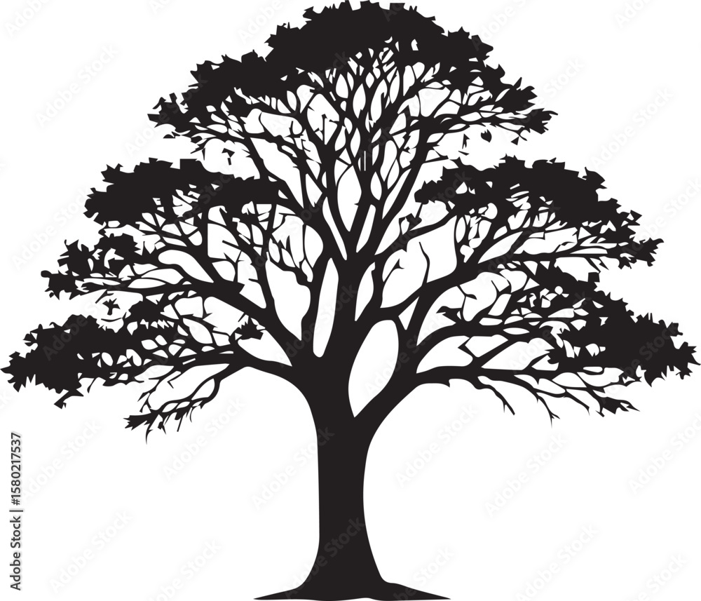 Fototapeta premium Tree silhouette Vector | Minimalist & Trendy Tree Silhouette Design | Unique & Stylish Tree Artwork for Vector design 